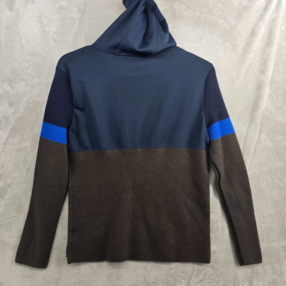 BOGNER FIRE+ICE Men's Blue‎ Brown Wool Blend Hoodie Long Sleeve Sweater Large - Picture 8 of 9